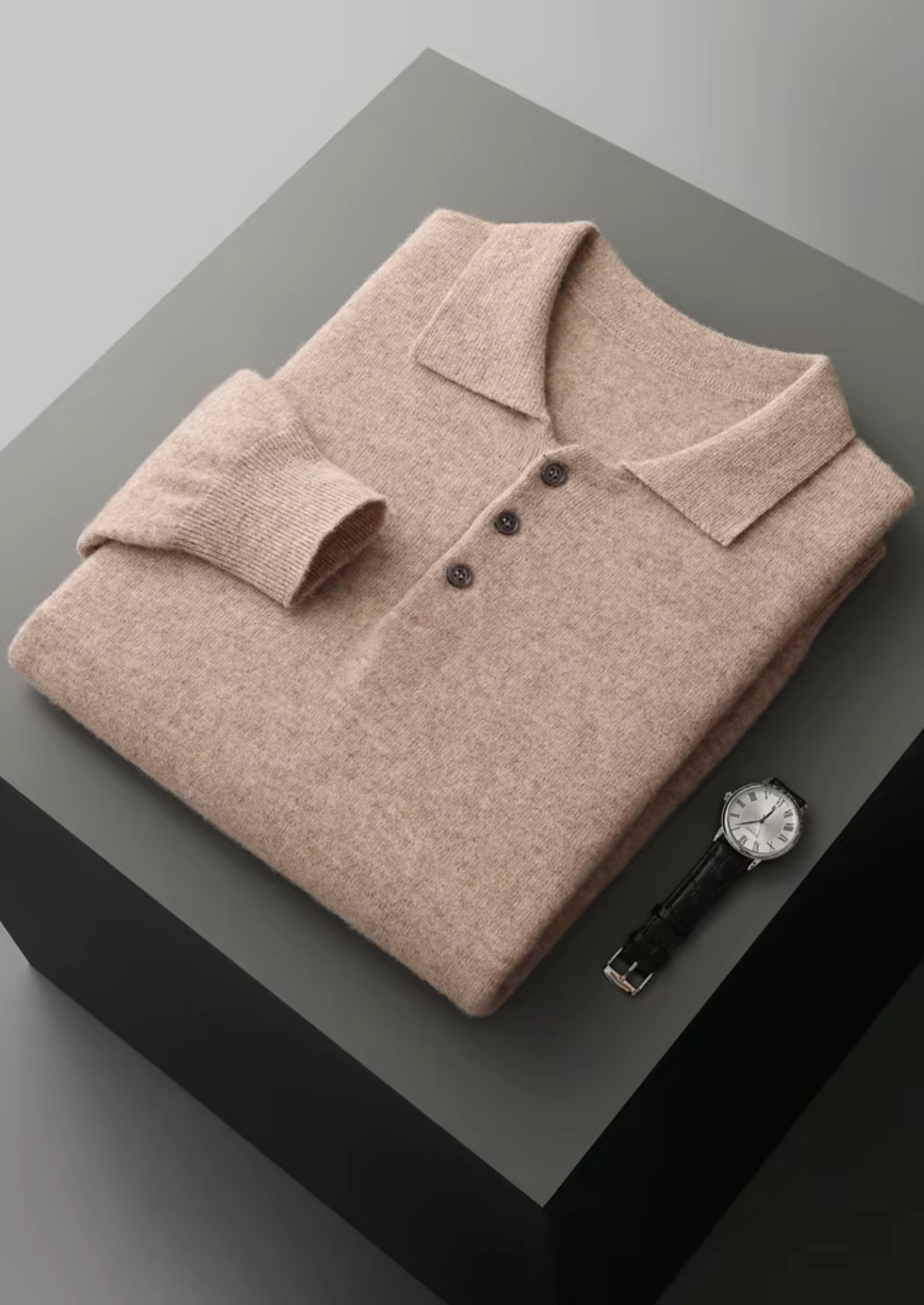 MERINO BUTTON POLO
