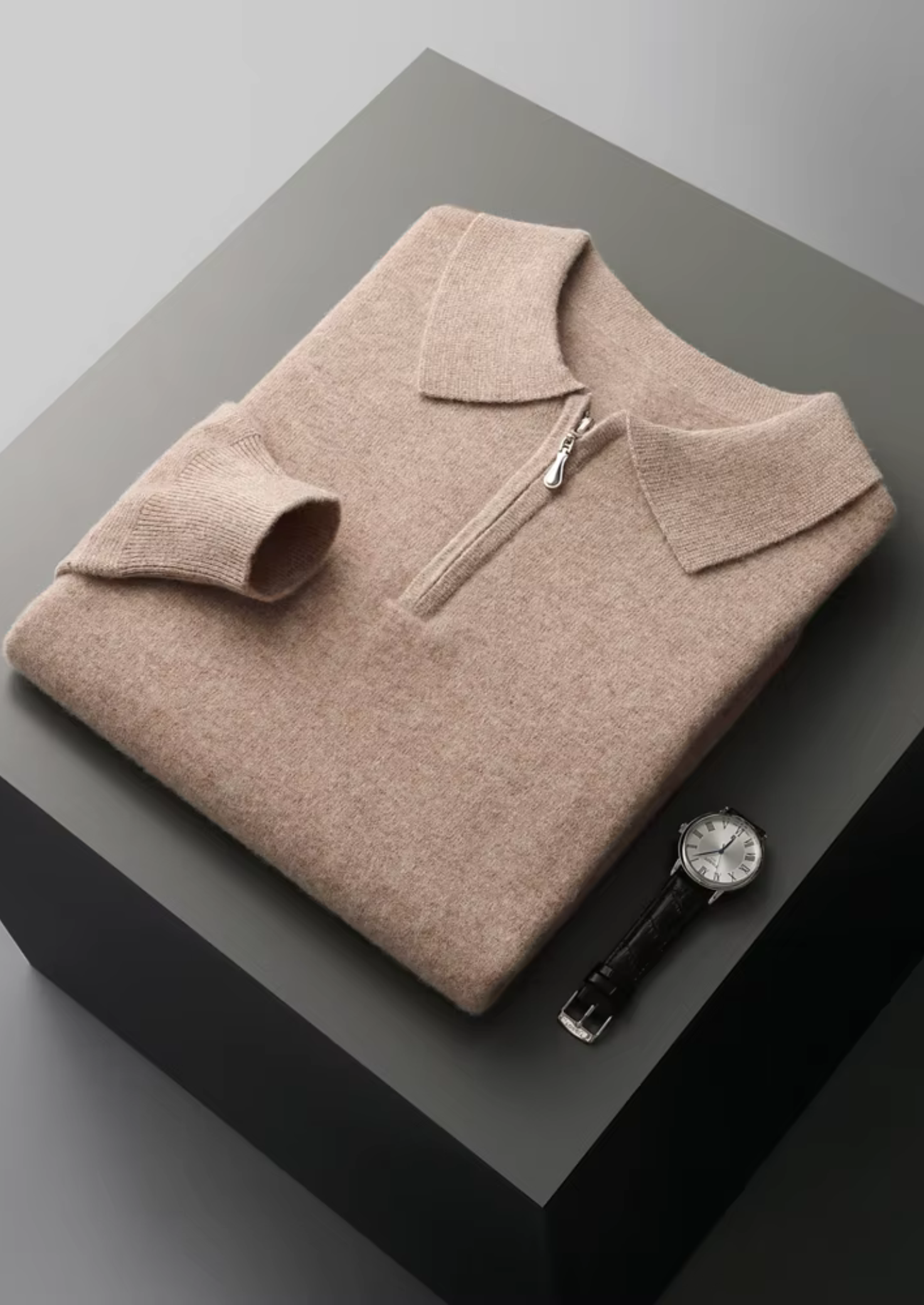 MERINO HALF ZIPPER POLO