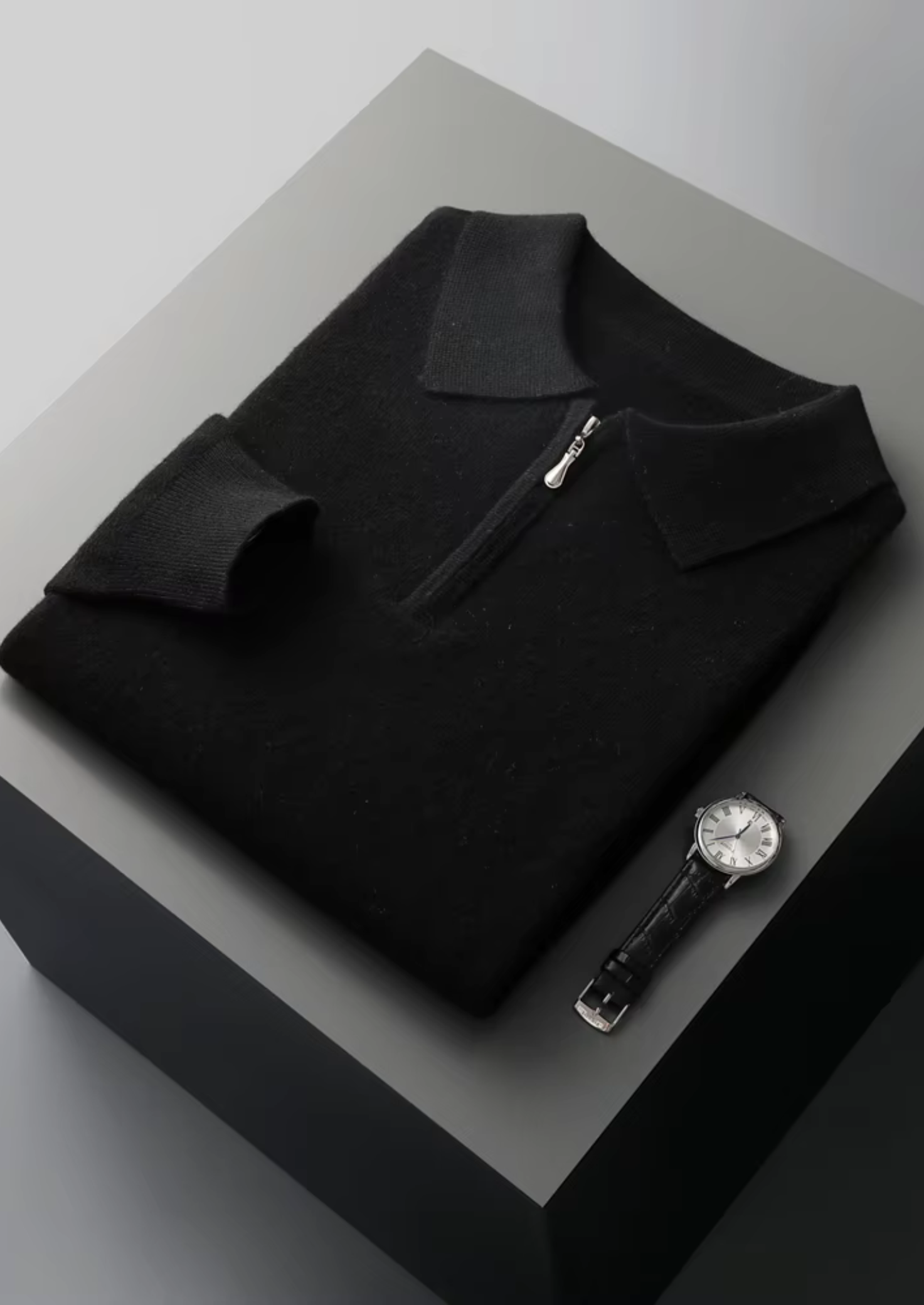 MERINO HALF ZIPPER POLO