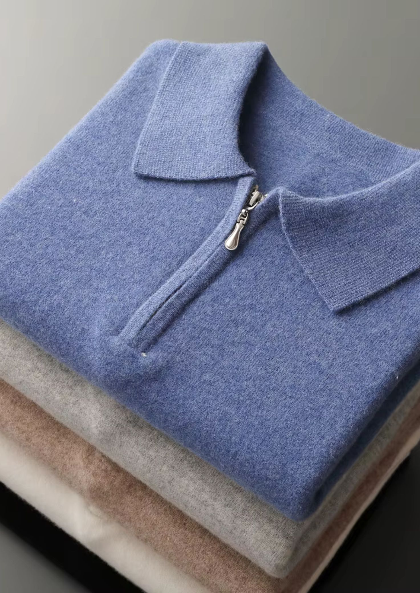 MERINO HALF ZIPPER POLO